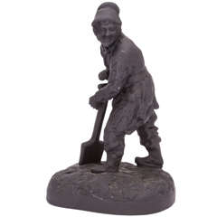 A Rare Signed Enoch Wood Basalt Figure Of William Loundes