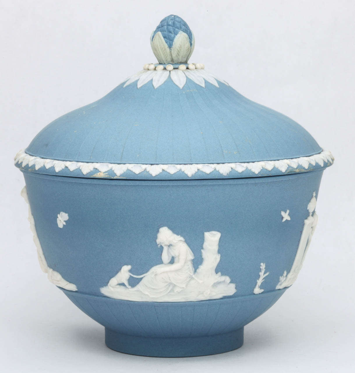 18th Century and Earlier A Rare Signed Turner Jasper Covered Sugar Bowl For Sale