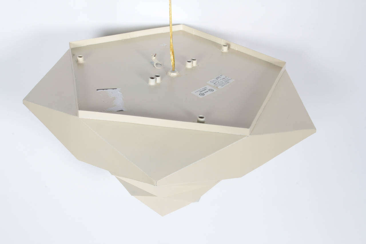 Mid-Century Modern Geometric Off-White Light Fixture