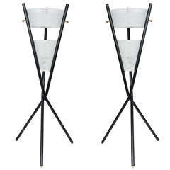 Gerald Thurston for Lightolier Tripod Table Lamps