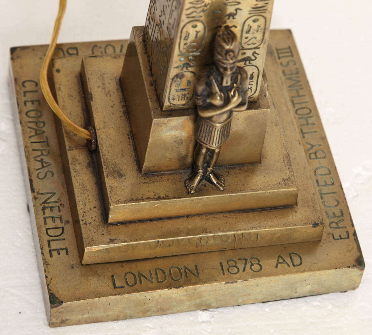 Late 19th Century Brass Model of Cleopatras Needle as a Lamp 2