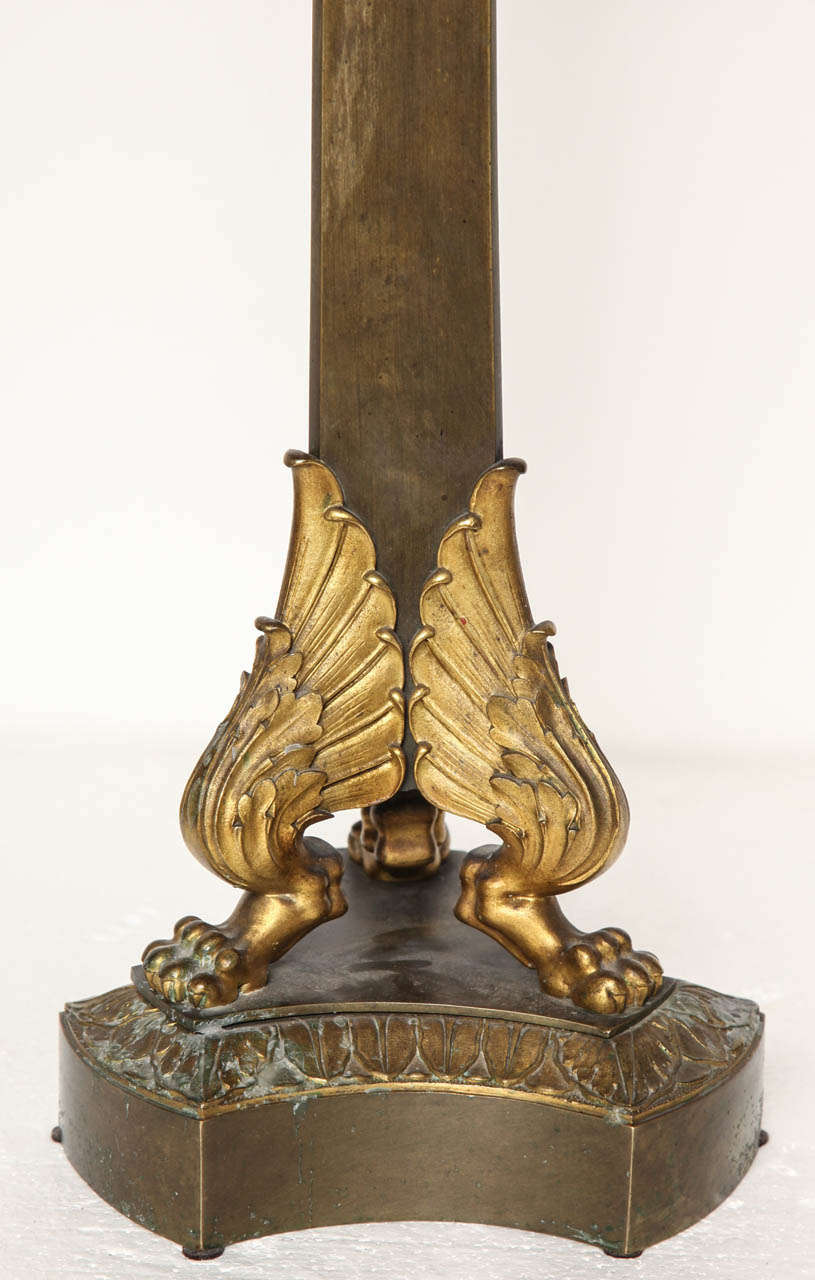 19th Century French Empire Bronze Candelabra For Sale 1
