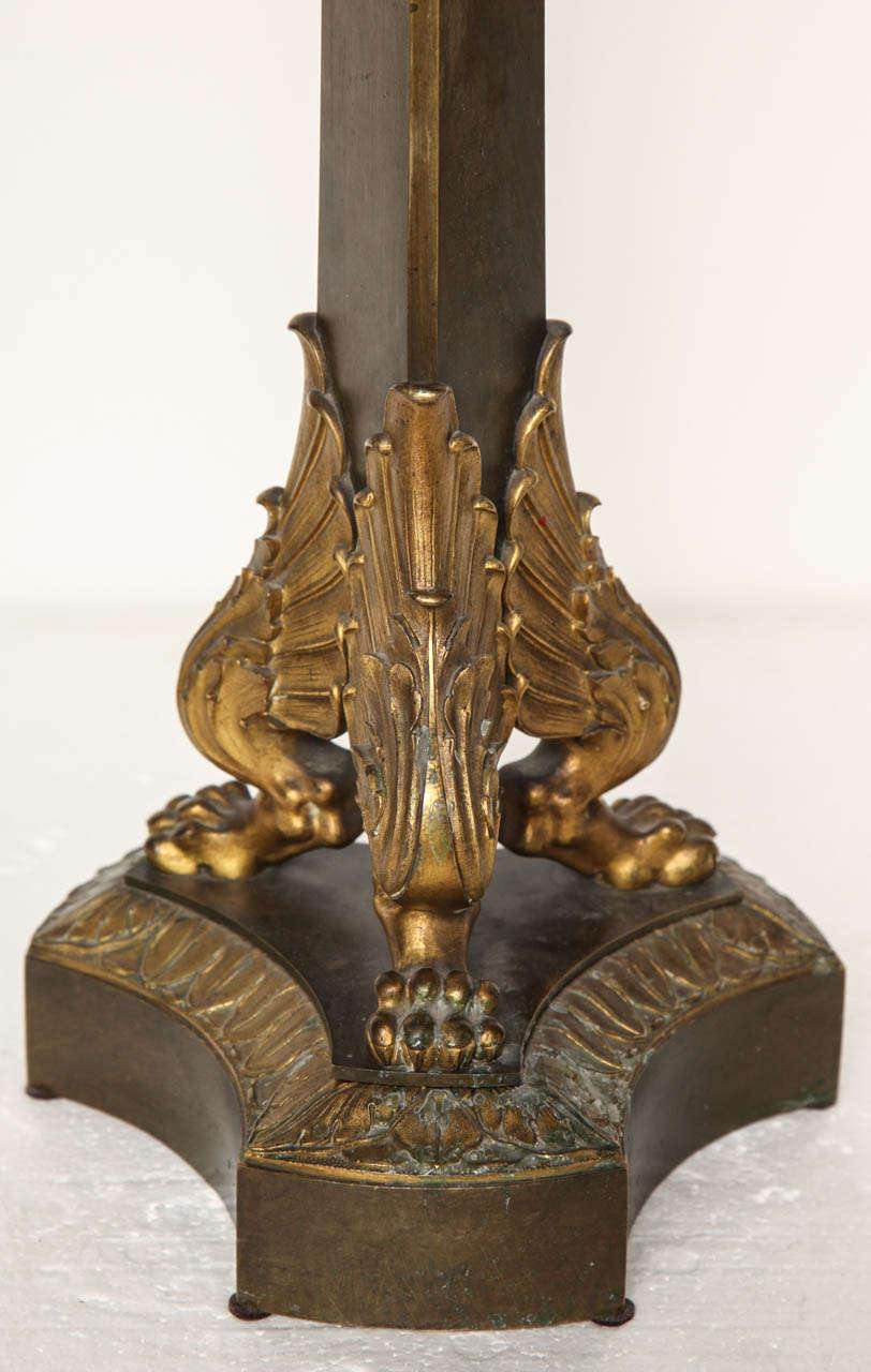 19th Century French Empire Bronze Candelabra For Sale 5