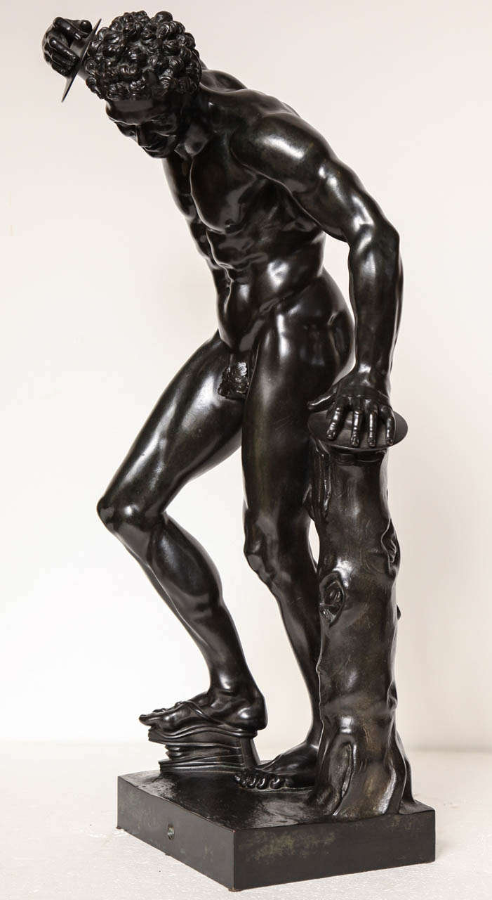 19th Century Italian Bronze of a Cymbal Player With His Foot on a Bellows