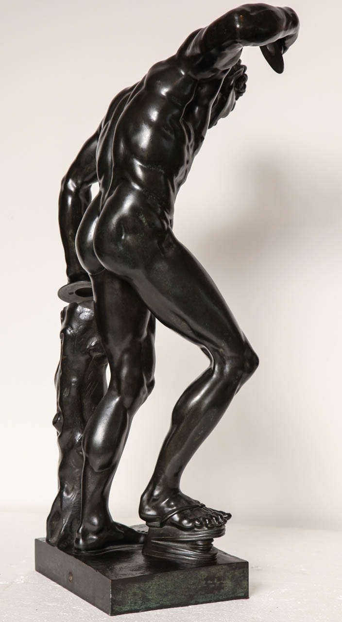 Superb 19th Century Bronze of the Dancing Faun After the Antique 1