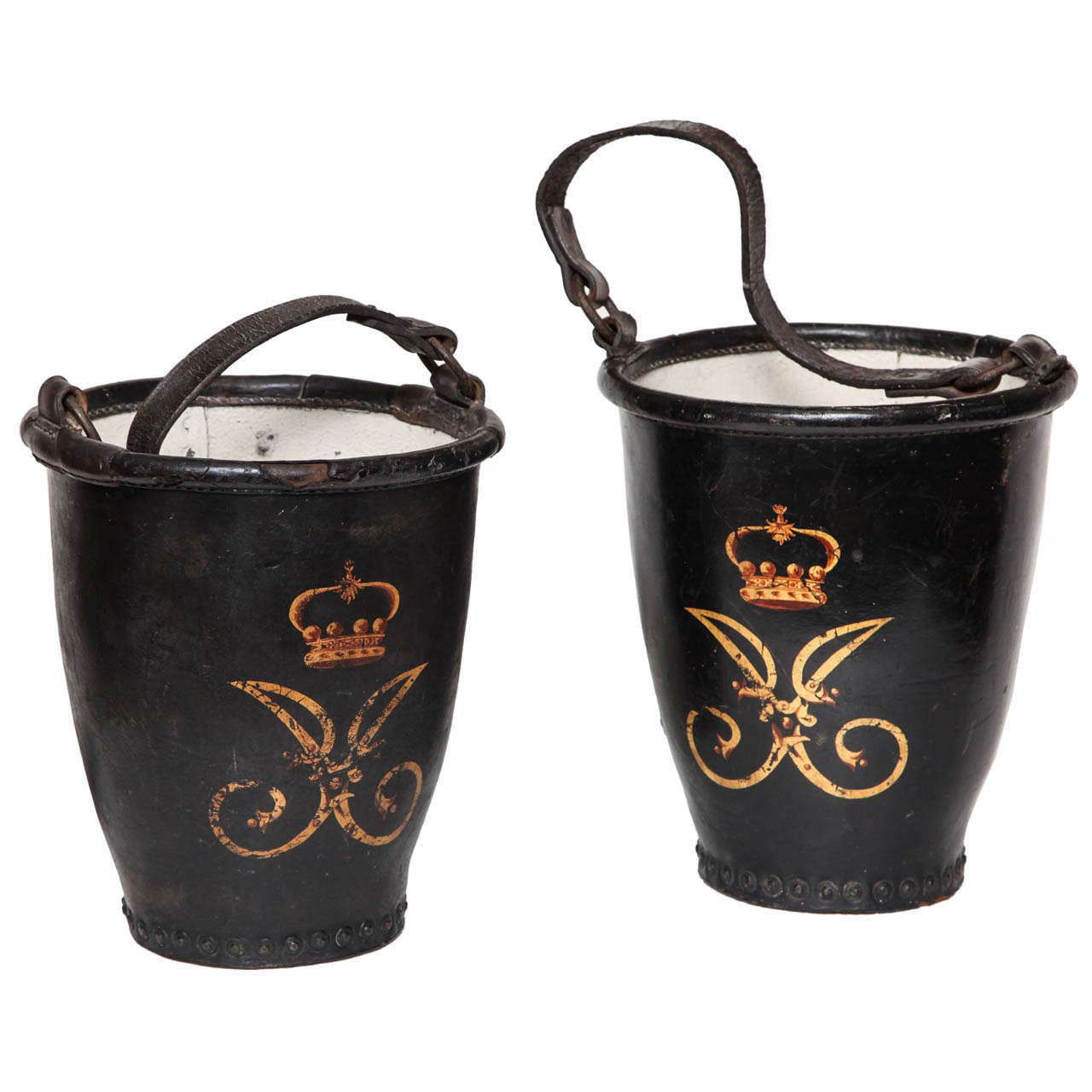 Pair of Fire Buckets from Dromoland Castle For Sale