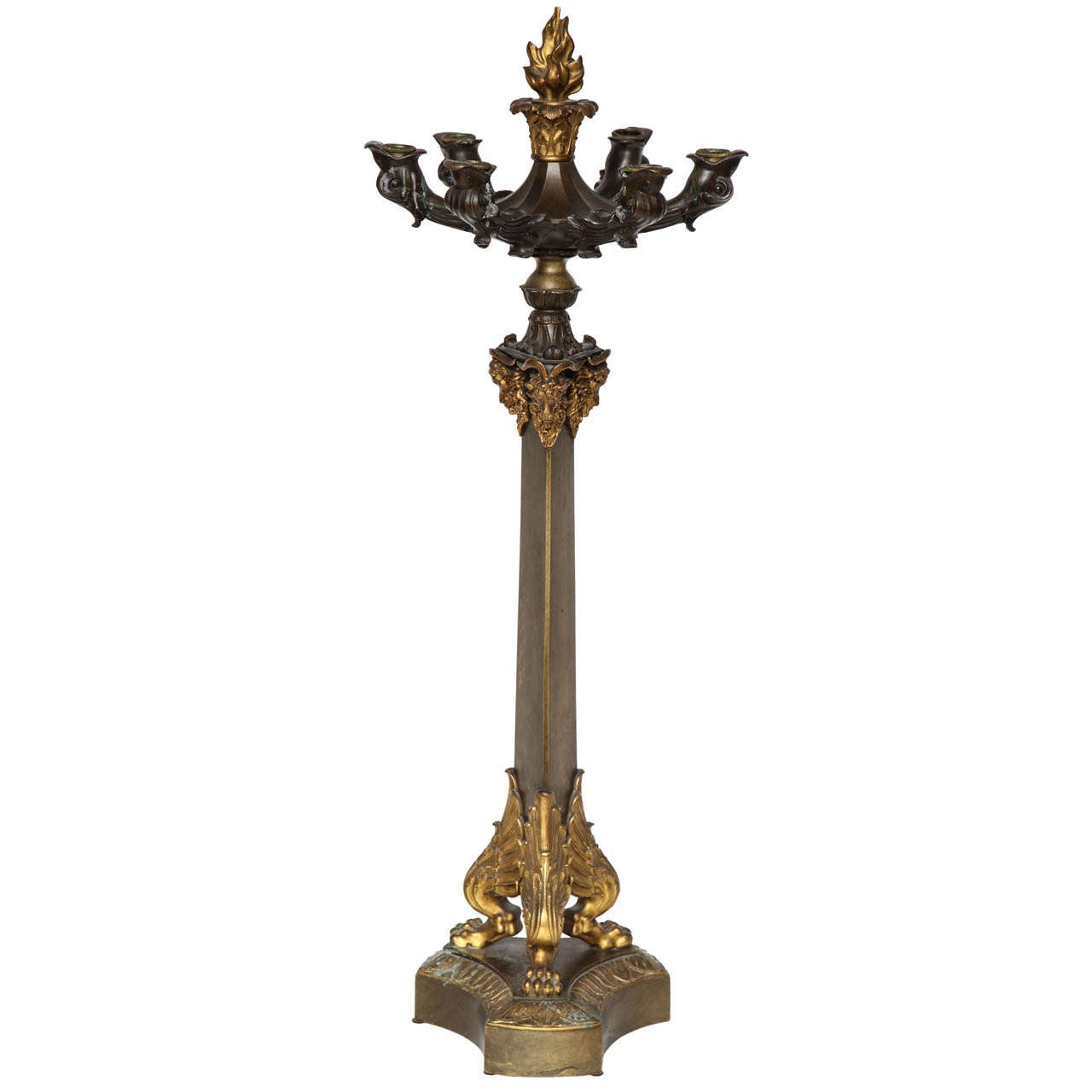 19th Century French Empire Bronze Candelabra For Sale at 1stdibs
