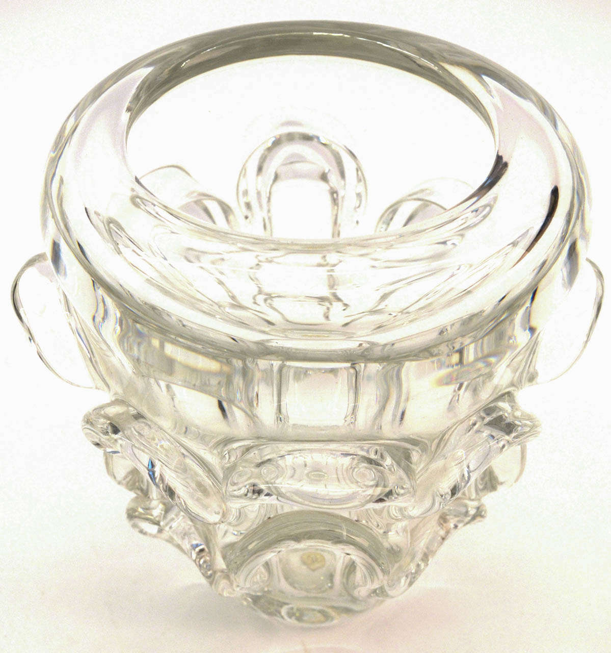 Belgian Val Saint Lambert Solid Crystal Vase For Sale