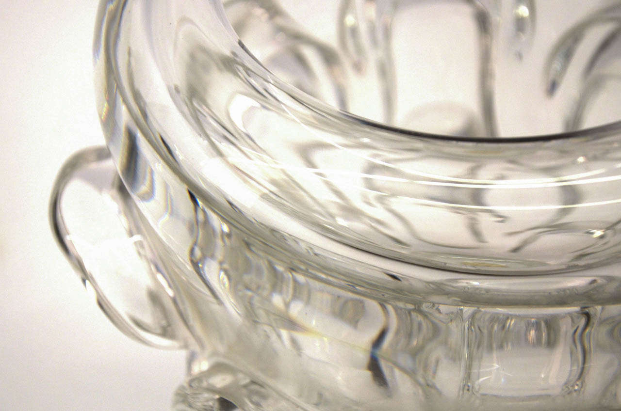 Val Saint Lambert Solid Crystal Vase In Excellent Condition For Sale In London, GB