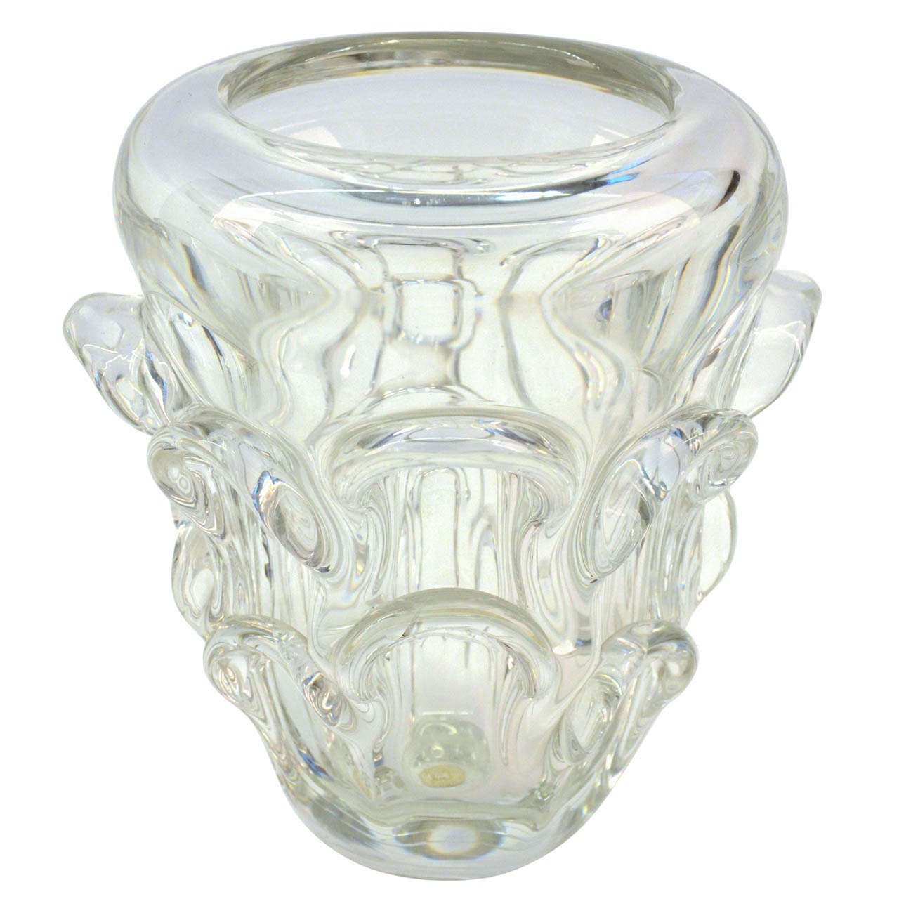 Val Saint Lambert Solid Crystal Vase For Sale
