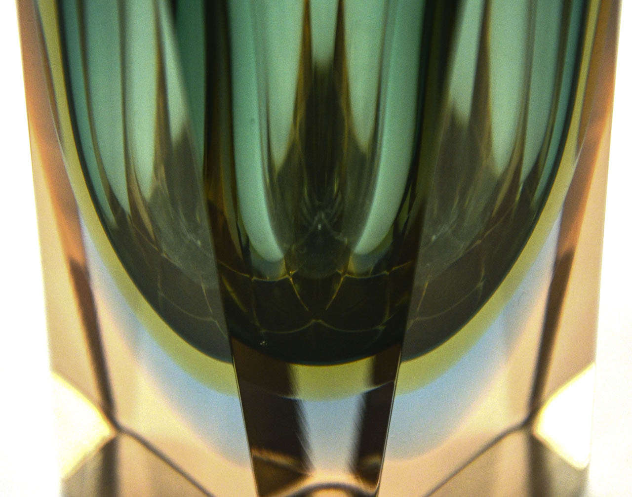Late 20th Century 1970s Murano Green Glass Vase
