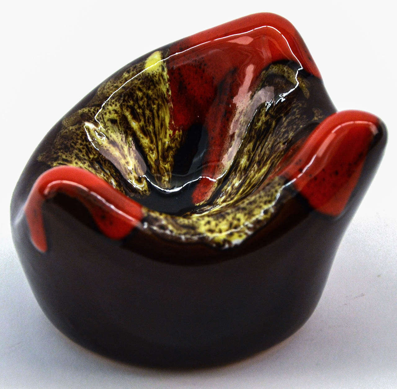 Mid-Century Modern Vallauris Pottery Ceramic Colorful Ashtray For Sale
