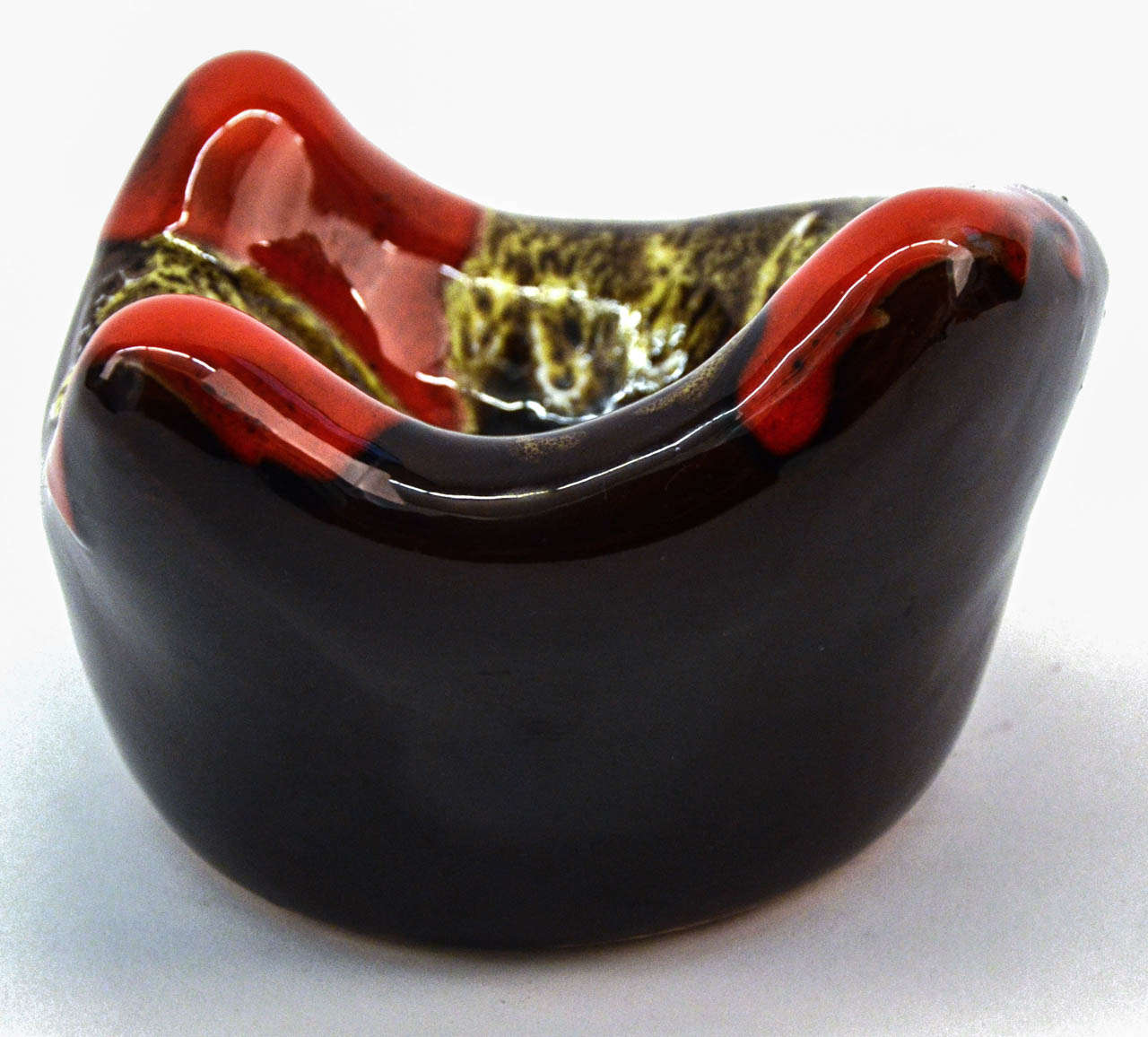 French Vallauris Pottery Ceramic Colorful Ashtray For Sale