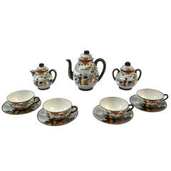 Early 20th Century Colourful Japanese Tea Set 7 Pieces