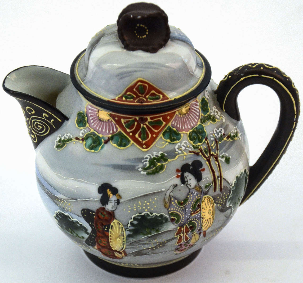 Early 20th Century Colourful Japanese Tea Set 7 Pieces at 1stdibs