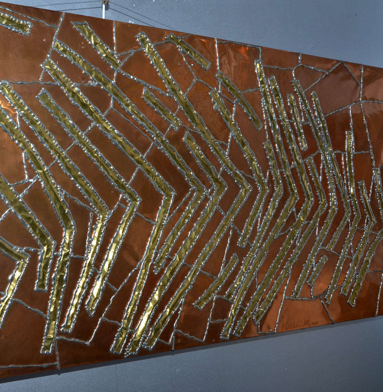 1969 Copper Panel Signed by Adalgari. For Sale 1
