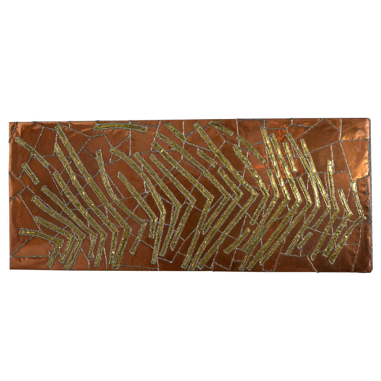 1969 Copper Panel Signed by Adalgari. For Sale