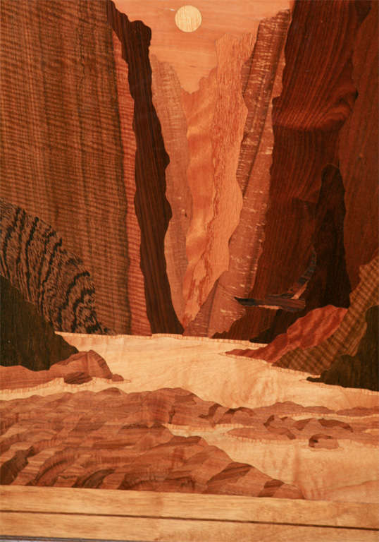 Marquetry Inlaid Pictorial Panel