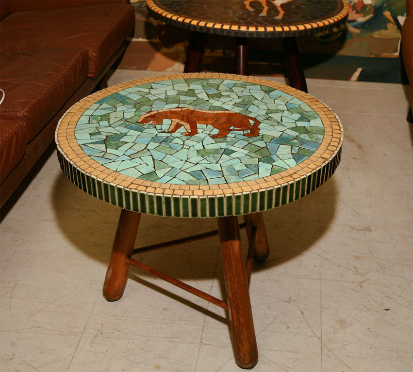Rustic Tile-Topped Coffee Table