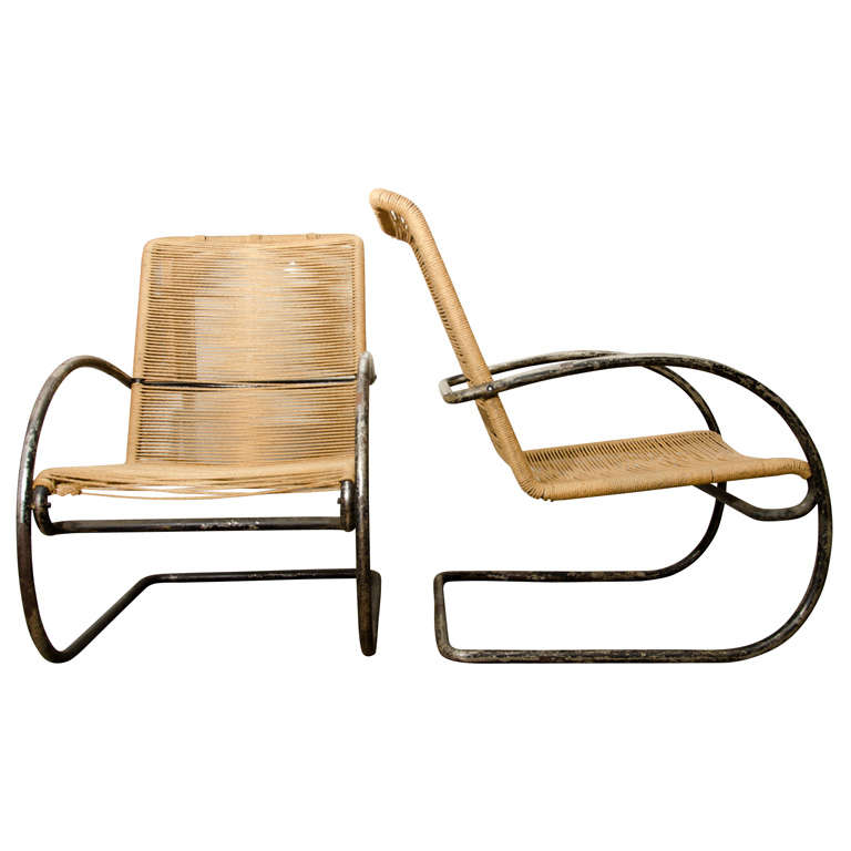 Pair of chairs in the style of Marcel Breuer