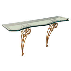 An Italian Gilt Iron Wall Mounted Console