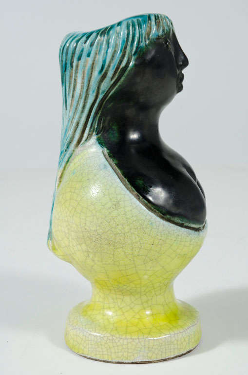 Ceramic Bust Vase by Georges Jouve In Excellent Condition In New York, NY