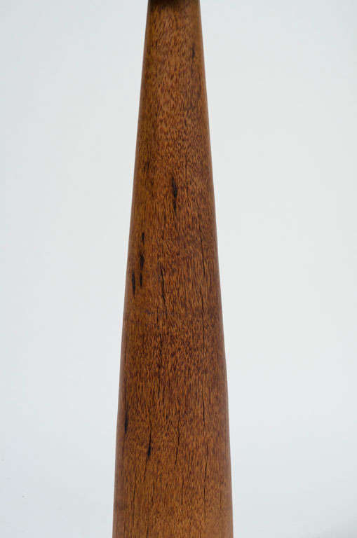 Bohemian American Inverted Cone Shade and Wenge Column Floor Lamp For Sale