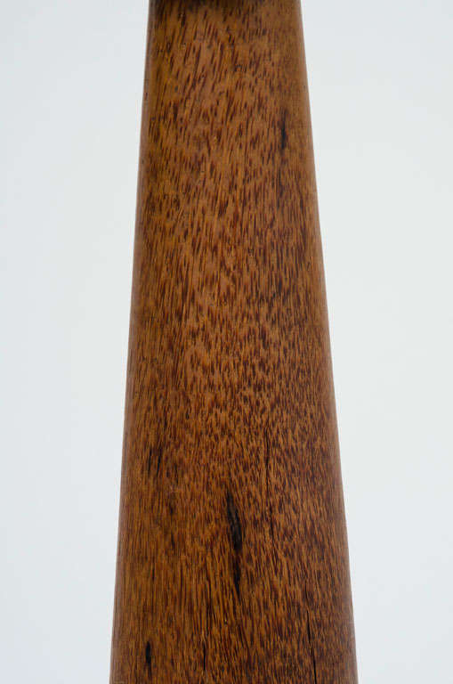 American Inverted Cone Shade and Wenge Column Floor Lamp In Excellent Condition For Sale In New York, NY