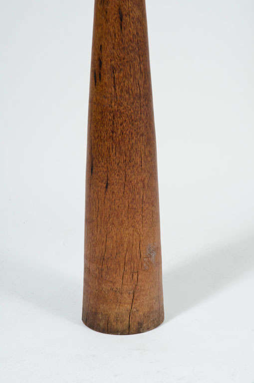 Mid-20th Century American Inverted Cone Shade and Wenge Column Floor Lamp For Sale