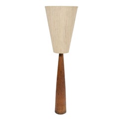 American Inverted Cone Shade and Wenge Column Floor Lamp