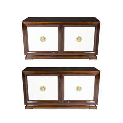 Pair of White Lacquered Front Servers by Grosfeld House