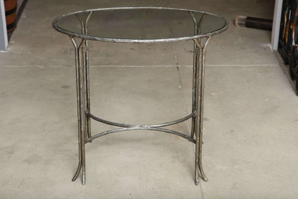 French Silvered Iron Table