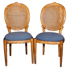Pair of French Louis XIV Style Caned Side Chairs