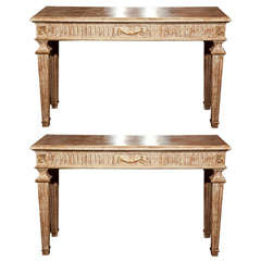 Pair of Painted Swedish Neoclassical Style Console Tables