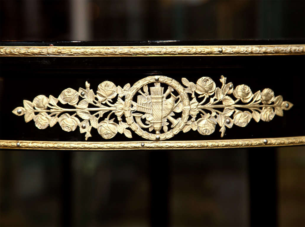Pair of French Empire Style Demilune Tables by Jansen