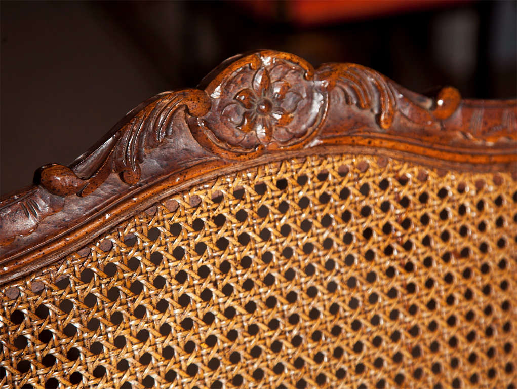 20th Century Pair of French Provincial Caned Armchairs