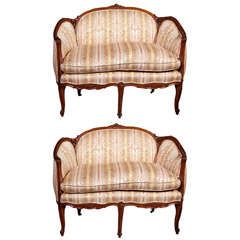 Pr of Louis XV Style French Loveseats