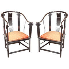 Pair of Steel Chrone Chairs attrib Jansen