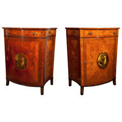 Pair of Important Adam Style Cabinets
