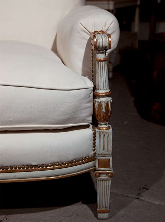 Wood Jansen Style French Louis XVI Style Sofa