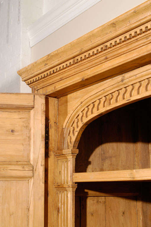 19th Century Deux Corps English Pine Armoire For Sale