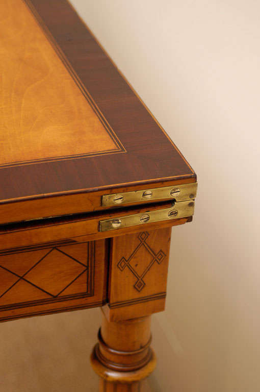 Marquetry English Georgian Satinwood Card Table Henry Holland