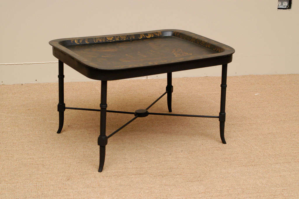 Regency Papier Mache Chinoiserie Tray Table
