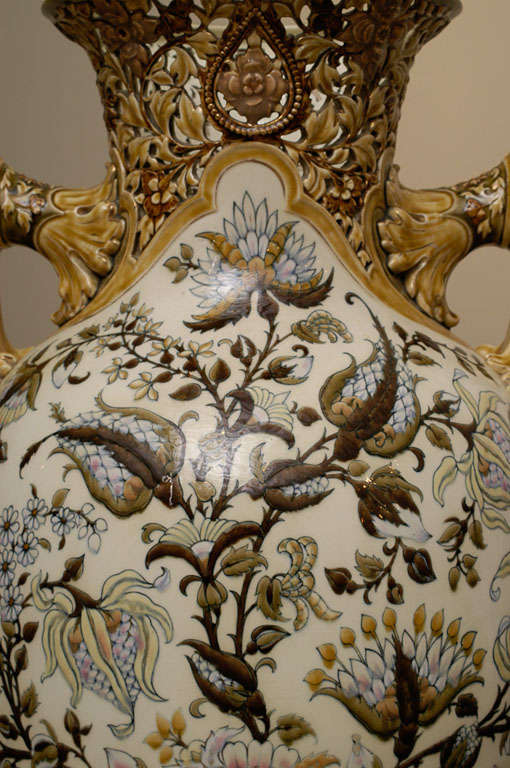 Monumental Zsolnay Porcelain Vase In Excellent Condition In Kensington, MD