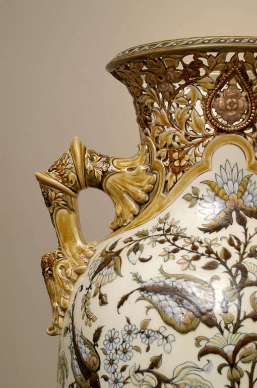 19th Century Monumental Zsolnay Porcelain Vase