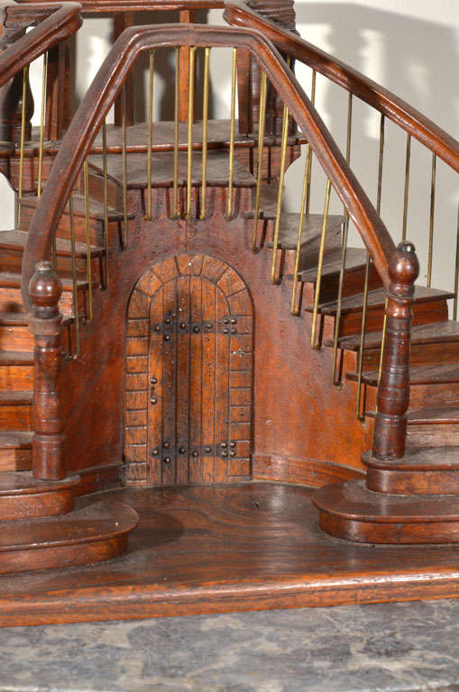 20th Century Early 20th c. Signed Miniature Staircase made by a Compagnon