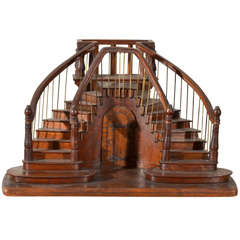 Vintage Early 20th c. Signed Miniature Staircase made by a Compagnon