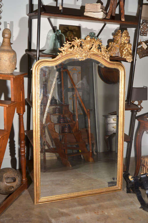 Large 19th C. Louis Philippe Mirror with Bevelled Glass