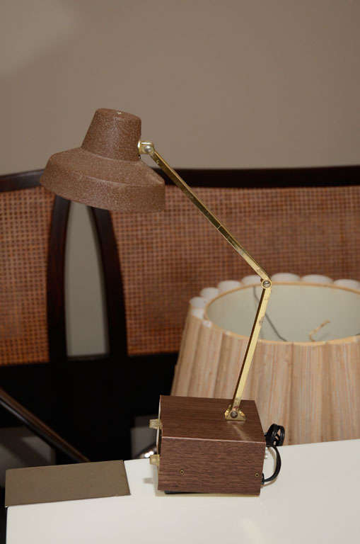 American Mid-Century Alarm Clock Task Lamp by Tensor