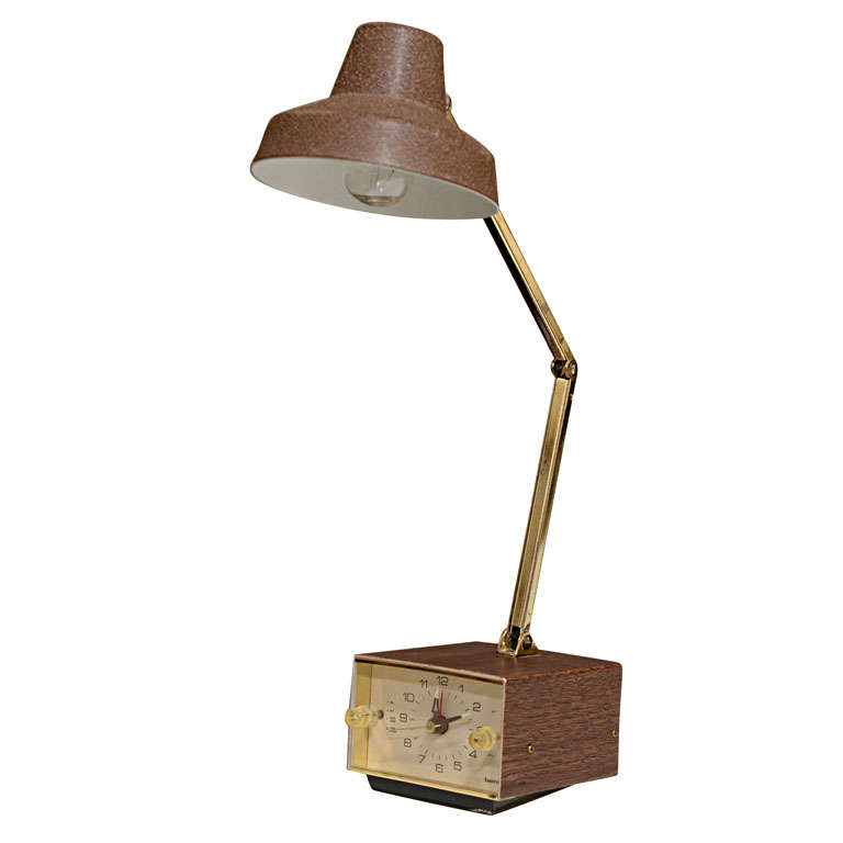 Mid-Century Alarm Clock Task Lamp by Tensor